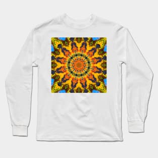 Psychedelic Hippie Orange Blue and Green Long Sleeve T-Shirt